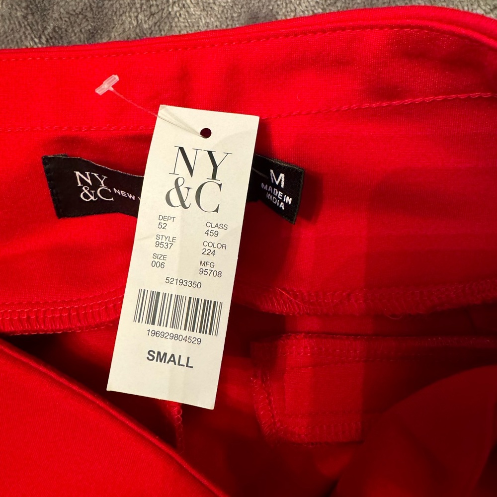 NY & Co Vibrant Red Pants - Medium